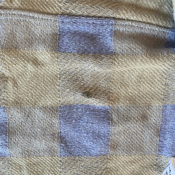 Women’s Plaid Button-Up crop Jacket in Lavender and Cream - Picture 5 of 6